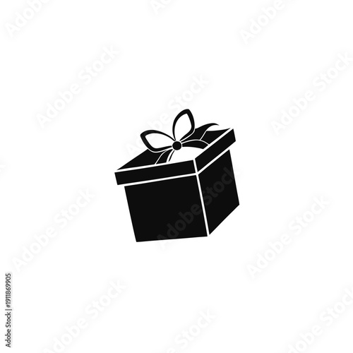 Elegant gift box tied with a decorative bow ribbon on white background