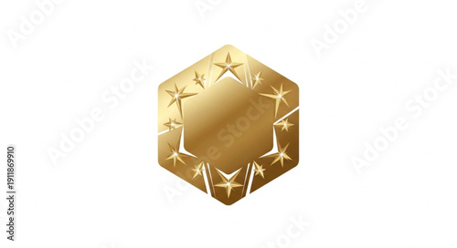Golden Hexagon with Sparkling Edges.