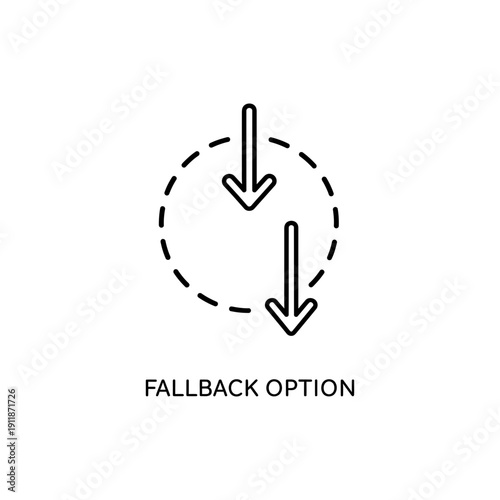 Fallback Option Concept Icon Minimal Outline White Background