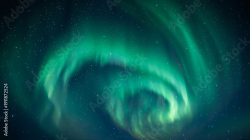 Epic Northern Lights Aurora Borealis Over Arctic Mountain Landscape at Night – Sensory All the Feels Immersive Celestial View Perfect for Wallpapers and Environmental Campaigns.