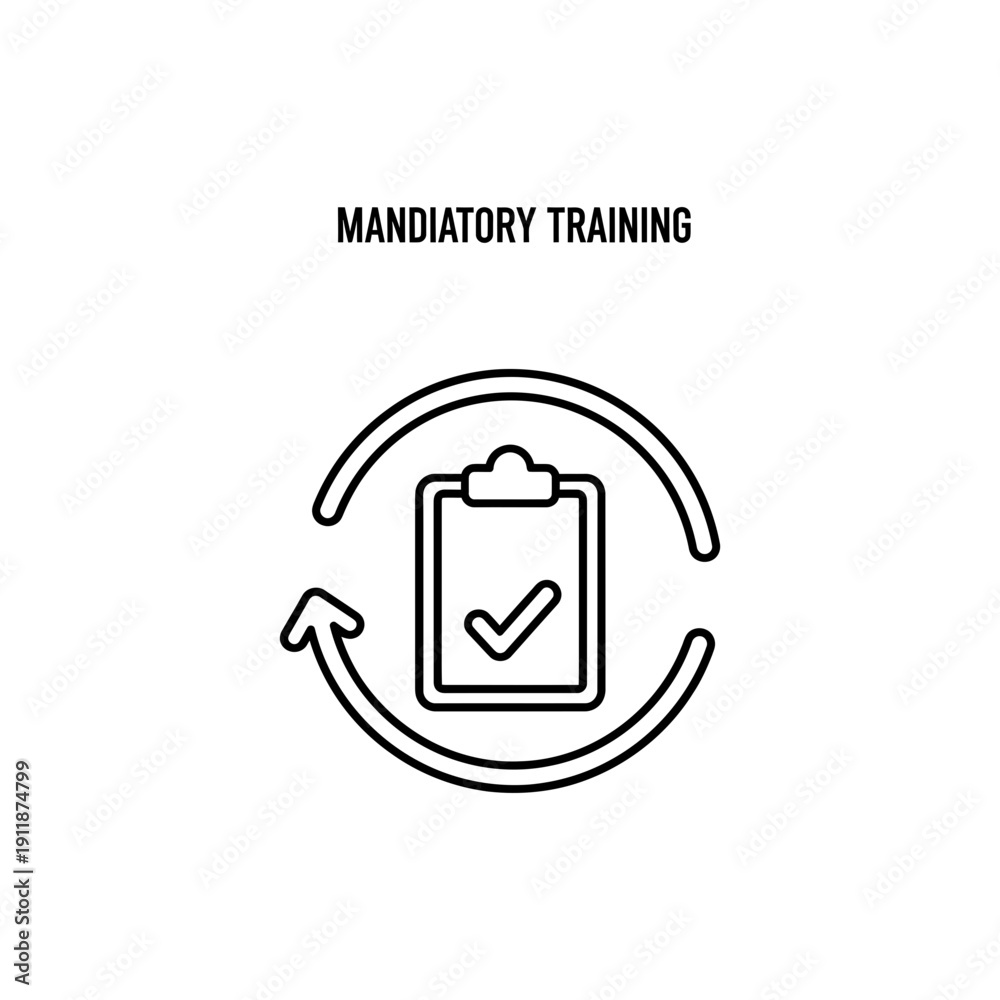 Fototapeta premium Mandatory Training Icon Representing Employee Compliance Programs