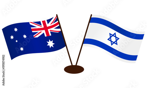 Developing flags of Australia and Israel