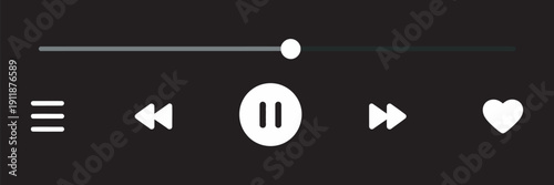 Black Music Video Play Icon, Vector Illustration, Audio Visual Symbol, Media Player Control, Video Multimedia Design Element