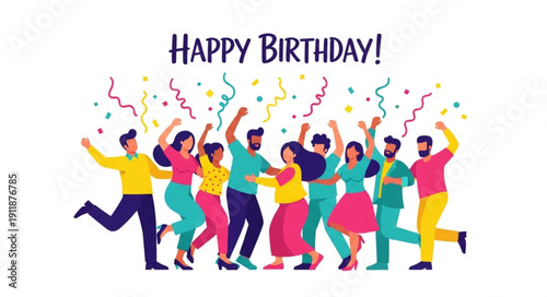 Group of People Celebrating Birthday Party.