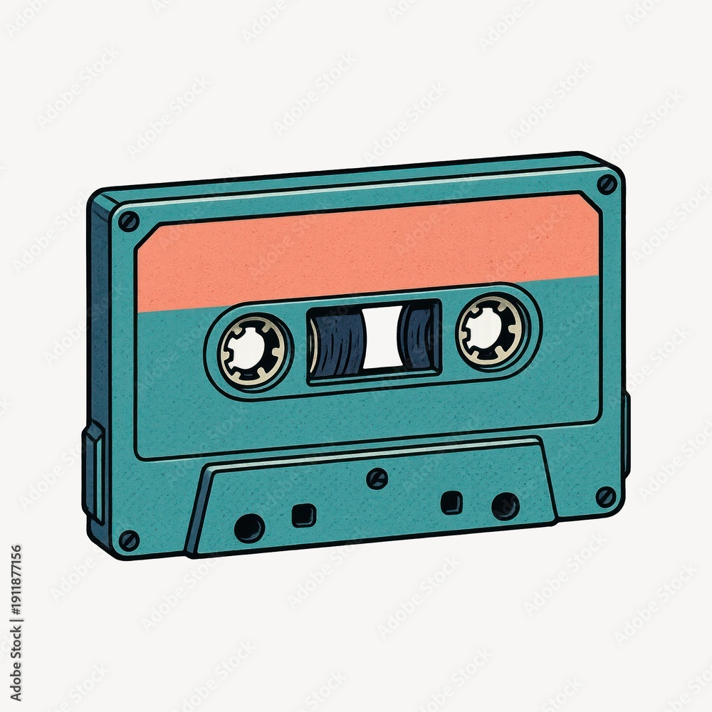 Obraz premium Retro cassette tape illustration.