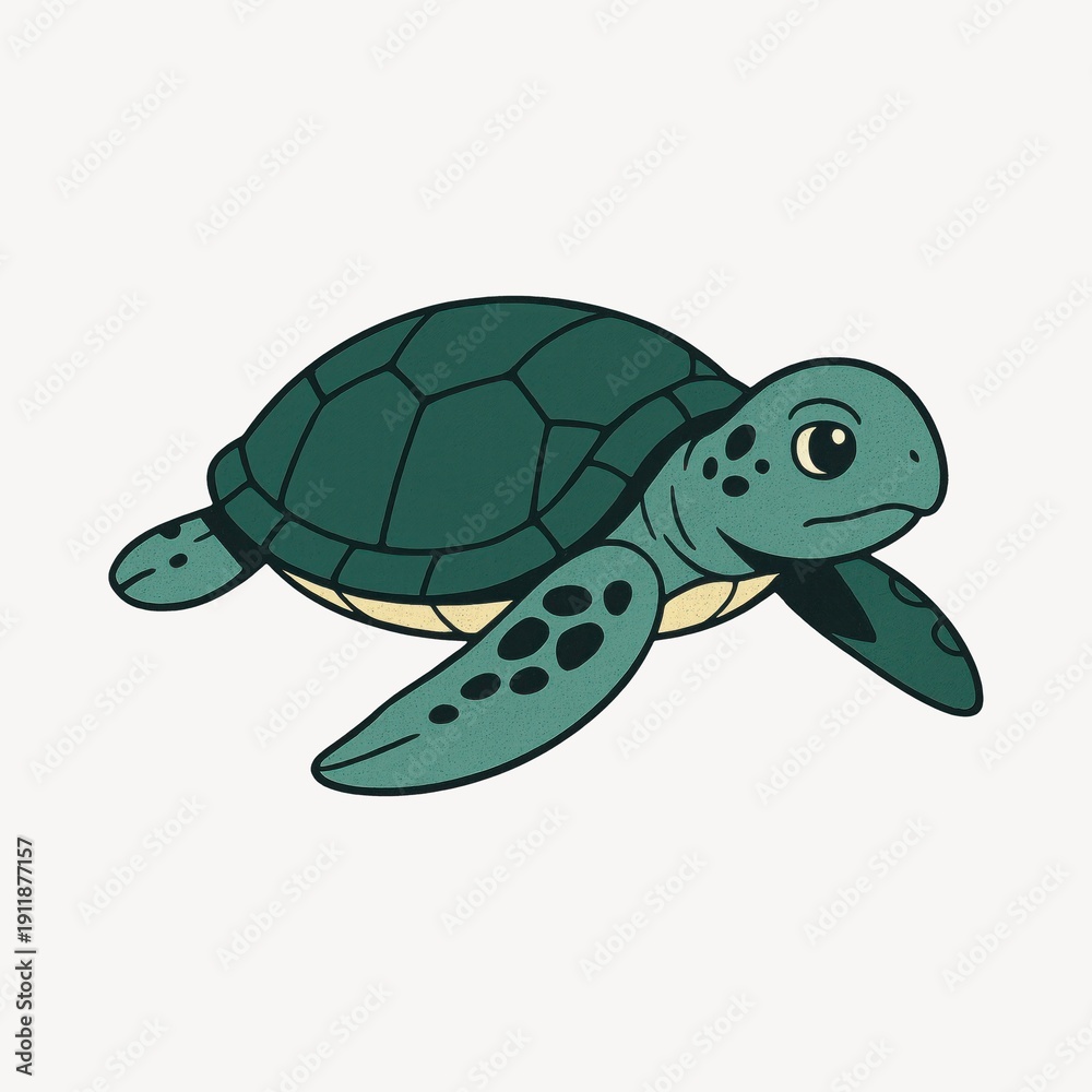 Fototapeta premium Cartoon turtle illustration design.