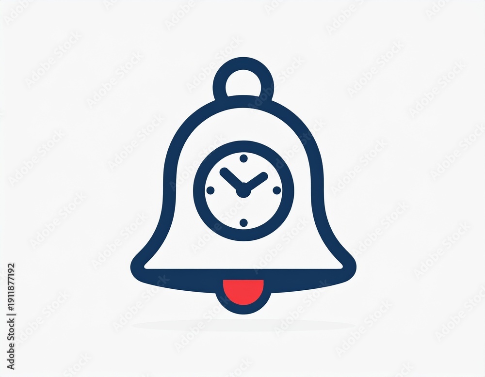 Obraz premium Flat reminder bell icon for deadline notification