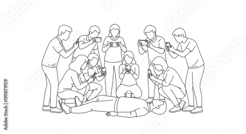 Group of People Mourning Deceased.