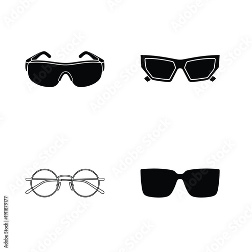 Variety of sunglasses with different styles and frames