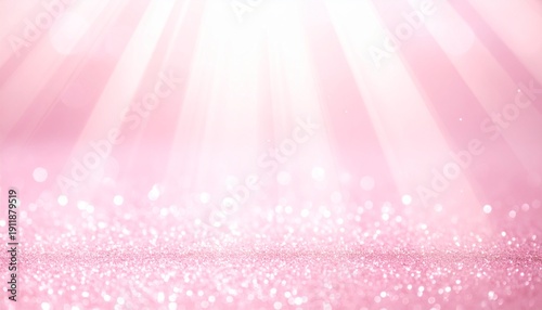 ピンクのキラキラ背景とスポットライト