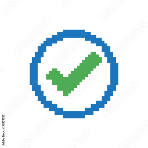 Картината върху платно Pixel Art Confirmation Checkmark Icon