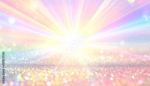 パステルレインボーの背景と放射線