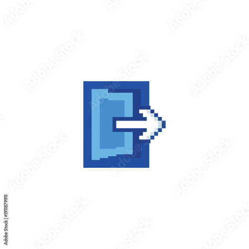 Pixel Art Logout Door Exit Icon