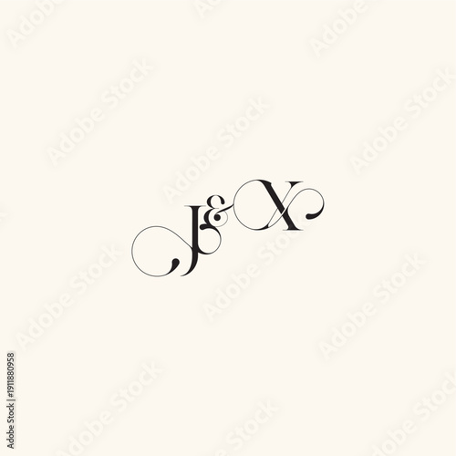 XJ letter elegancy and beauty in one look wedding caligraphic logo with monogram concept