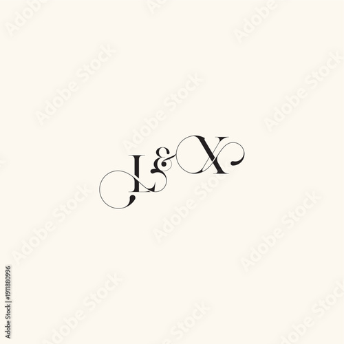 XL letter elegancy and beauty in one look wedding caligraphic logo with monogram concept