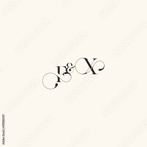 XF letter elegancy and beauty in one look wedding caligraphic logo with monogram concept