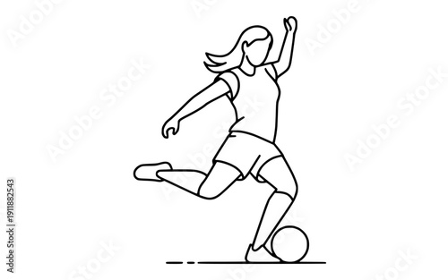 Minimalist line art vector illustration of a single growing plant sprout, symbolizing nature, growth, new beginnings, and sustainability.