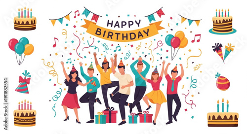 Happy Birthday Celebration with Friends.