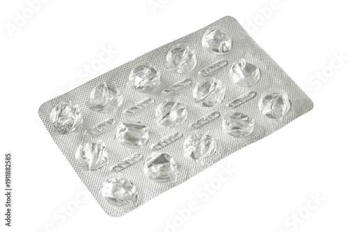 Obraz na plátně empty tablet blister isolated on white with clipping path