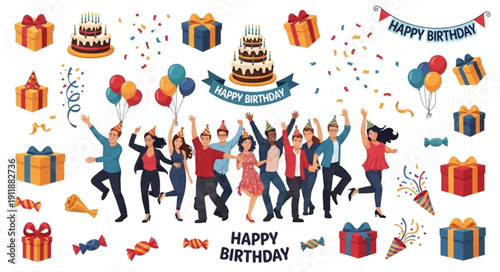 Happy Birthday Celebration with Friends.