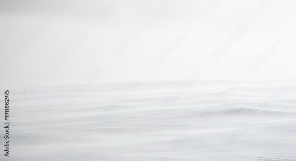 Obraz premium Extremely clean white abstract background with subtle waves and ripples resembling soft snowdrifts or dense fog during a winter blizzard