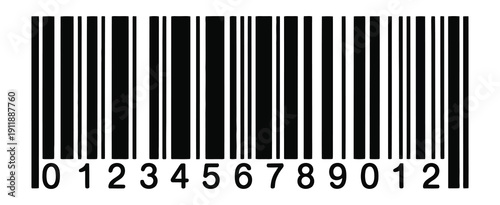 Barcode Icon Vector, Isolated White Background, Trendy Scratched Barcode Illustration For Product Label, Retail, And E-Commerce Design Concept.
