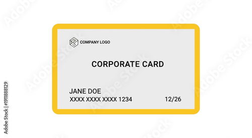 Corporate Card Mockup with Company Logo and Name