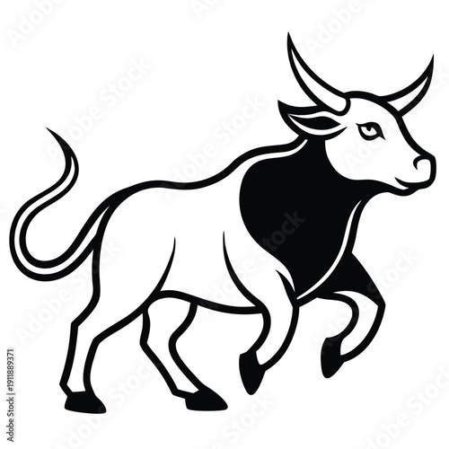 silhouette of a bull