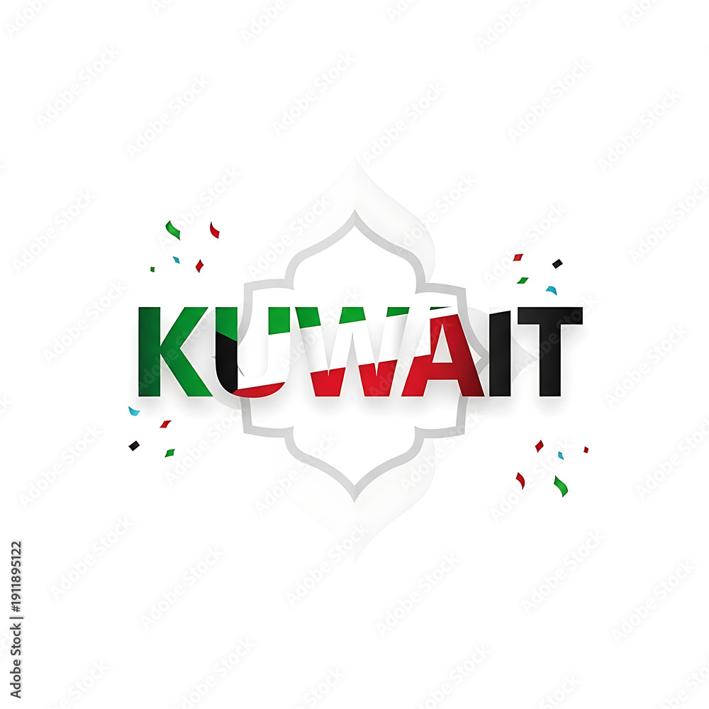 Fototapeta premium Kuwait National Day Celebration, Kuwait Flag Day Festivity, Patriotic Kuwait National Day Art, Kuwait Independence Commemoration, Kuwait Cultural Pride Illustration