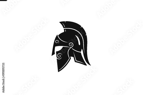 Ancient Warrior's Helm: A stark silhouette of a classical war helmet, emblematic of courage and strength, stands out in stark contrast, symbolizing historical valor.