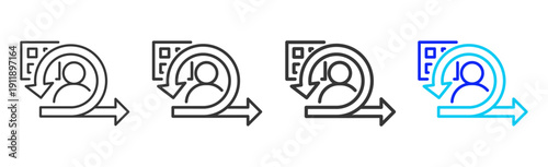 app insight Icon Set Collection Creative Outline Style for System Review with Multiple Thickness Variations Suitable for Business and Professional Use