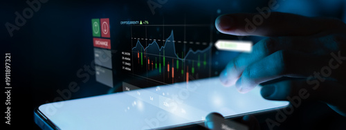 Konstfotografi Financial Technology Concept for Cryptocurrency Exchange and Trading