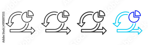 scrum metrics Icon Set Collection Creative Outline Style for System Review with Multiple Thickness Variations Suitable for Business and Professional Use