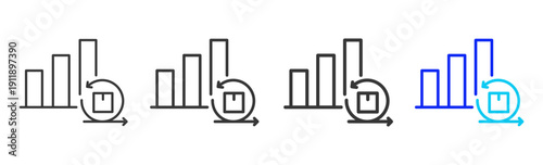 system flow Icon Set Collection Creative Outline Style for System Review with Multiple Thickness Variations Suitable for Business and Professional Use