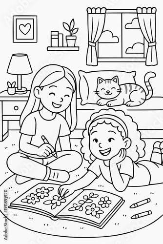 hand drawn vector illustration of children