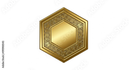 Luxury Gold Hexagonal Mirror Frame.