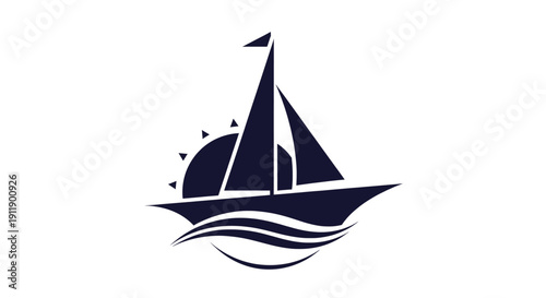 A serene sailboat gliding on calm waters under a clear blue sky