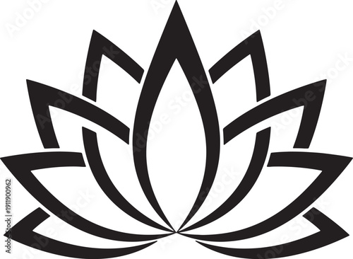 Black lotus flower on white background also transparent background