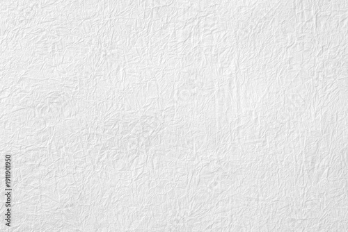 繊細な質感と、しわが美しい白い和紙のテクスチャ背景素材　White Japanese paper texture with delicate wrinkles, authentic Washi background
