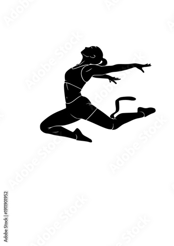 Inclusive Wellness Silhouette Athlete with Prosthetic Leg in Graceful Leap Vector Illustration