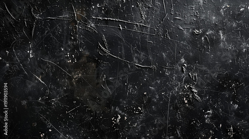 ダークグランジ抽象背景　スクラッチと擦れ加工のブラックヴィンテージテクスチャ