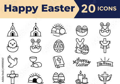 Hand Drawn Vintage Easter Element Designs