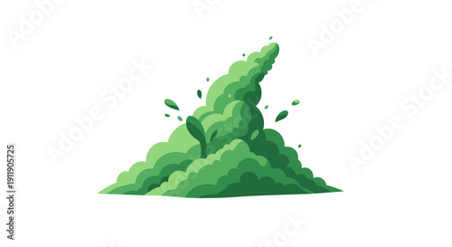Abstract green abstract shape symbolizing growth and freshness