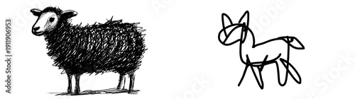 Woolly Wanderer: A Red Sheep's Journey Across the Field