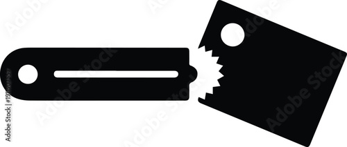 Broken Pencil Tip Icon with Jagged Edge on White Background lead writing