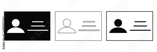 ID Card icon. Employee clerk card, driver license, Identification card, staff identification card symbol. Design for website and mobile app eps 10