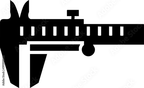 Caliper Measuring Tool Silhouette Icon Design