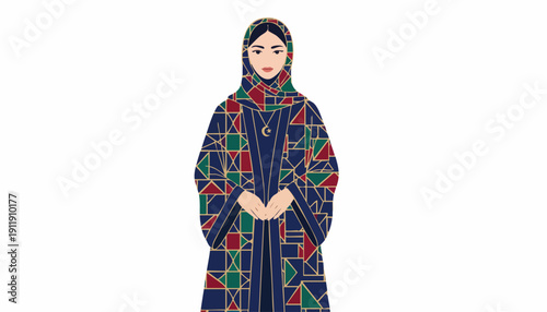 Elegant Vector Portrait of a Modern Woman Symbolizing Global Business Diversity and Inclusion