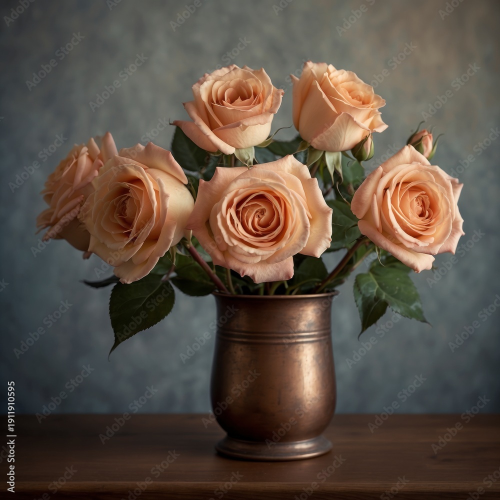 Obraz premium Roses in copper vase