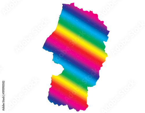 山形県　虹色　カラフル　イラスト